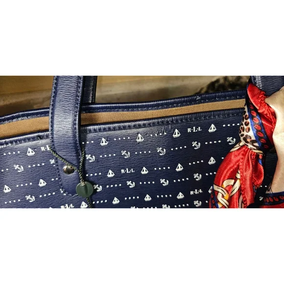 NWT Ralph Lauren Newbury Nautica Classic Tote with scarf - Picture 9 of 10